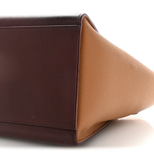 Celine Satin Baby Grained Calfskin Small Tri-Color Trapeze Carmin in Caviar leather from FASHIONPHILE, photo 9 of 9