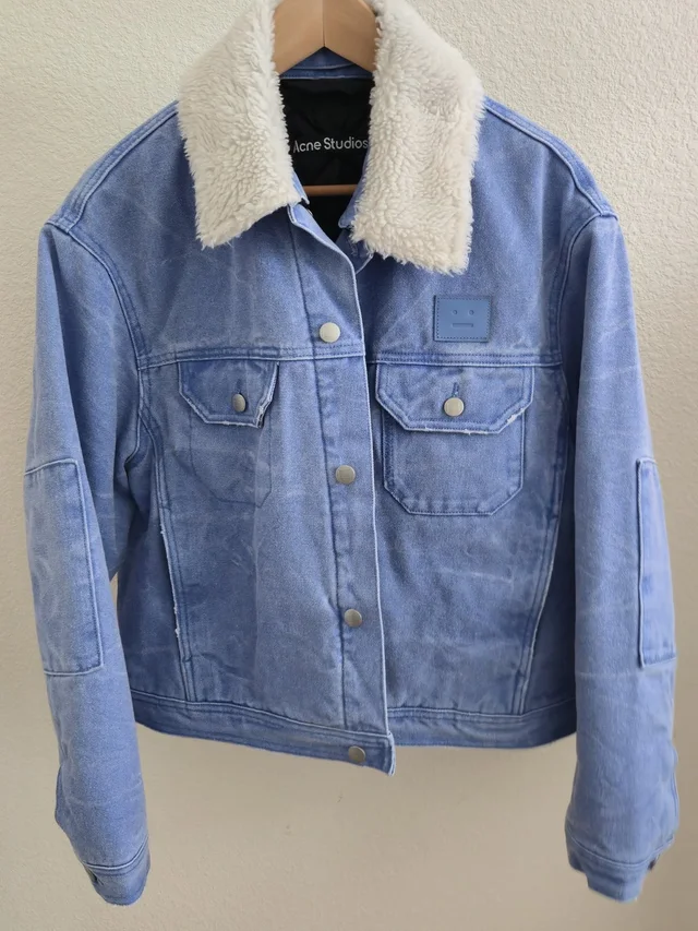 Acne Studios Canvas Denim Jacket With Shearling in blue Canvas from Poshmark