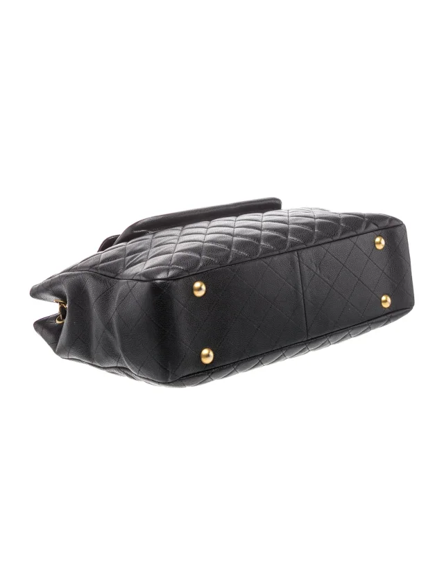 Chanel Quilted Caviar Flap Tote in black Caviar leather from The RealReal, photo 5 of 6