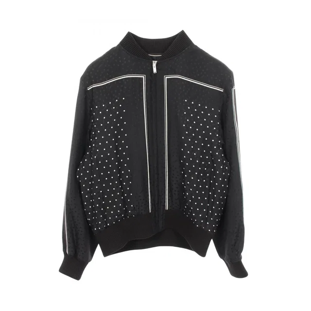 Saint Laurent Jacket Dot Silk Bomber in Silk from The Reluxe