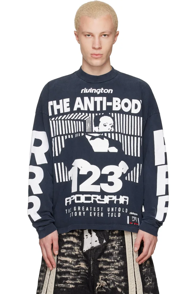 Rivington Roi Rebis Black 'The Anti-Body' Vintage Long Sleeve T-shirt, image 1 of 1 from SSENSE