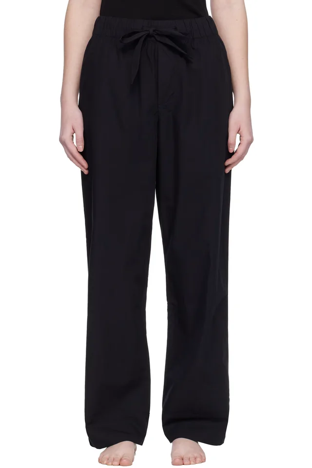 Black Poplin Pyjama Pants, image 1 of 1 from SSENSE