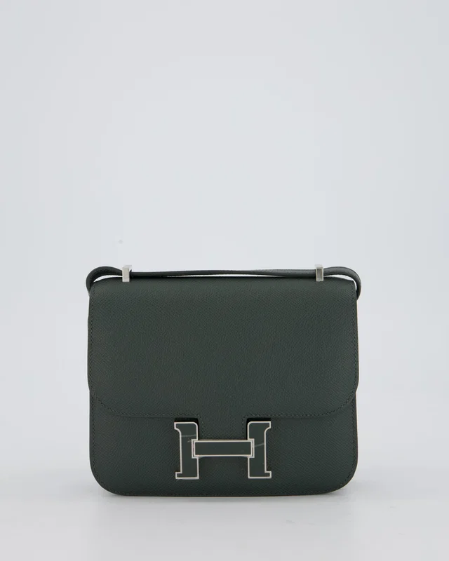 Hermès Constance III 18 Miroir Bag in Vert Mangrove Epsom Leather with Palladium and Vert Mangrove… in Green Epsom leather from Sellier