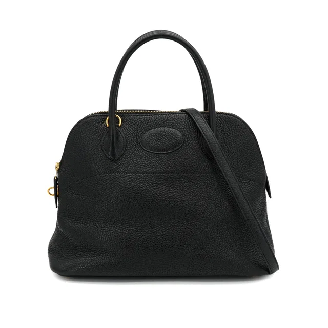 Hermès Bolide 31 Black Togo Hand Shoulder Bag 2004 Square H Gold Hardware in Black Togo leather from Luxury Promise