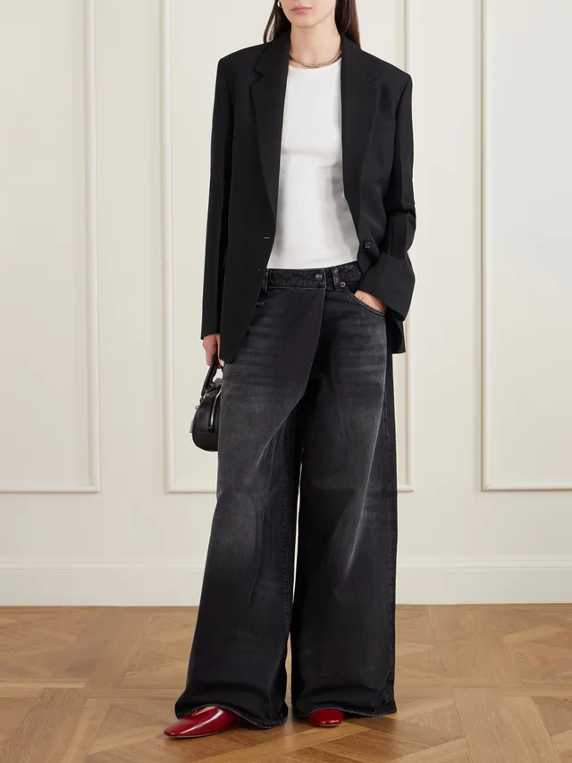 R13 Nico Wrap low-rise wide-leg jeans in Black, photo 2 of 2 from NET-A-PORTER (Canada)