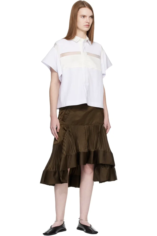 sacai White Cotton Jersey Polo, photo 4 of 4 from SSENSE