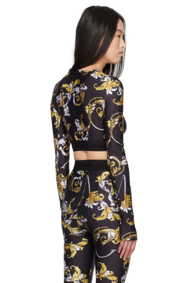 Versace Jeans Couture Black Outline Barocco T-shirt, photo 3 of 4 from SSENSE
