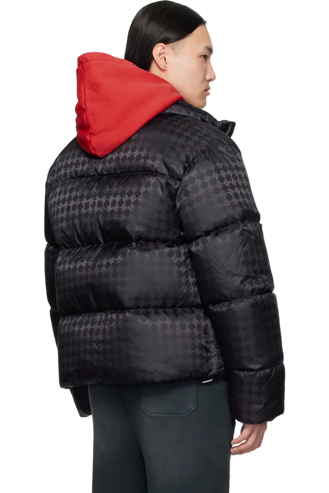 AMIRI Black MA Quad Jacquard Down Jacket, photo 3 of 4 from SSENSE