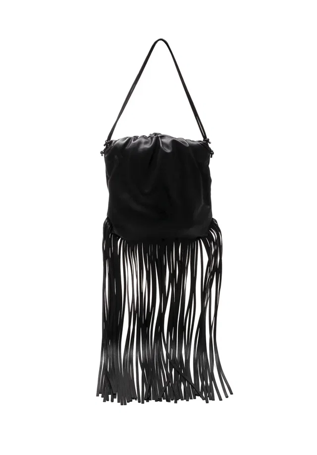 Bottega Veneta The Fringe Pouch Bag in Nappa leather from Luxury Promise