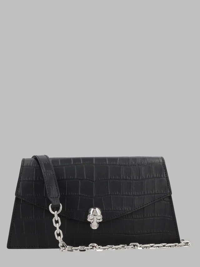 Alexander McQueen Skull Mini Shoulder Bag — Black Calf Leather in Black Calfskin from HEWI