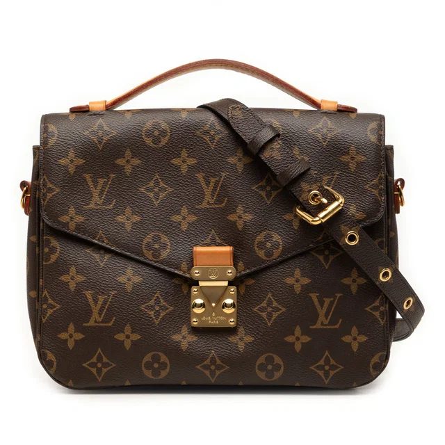 Brown Louis Vuitton Monogram Pochette Metis Satchel in Brown Coated canvas from Designer Revival