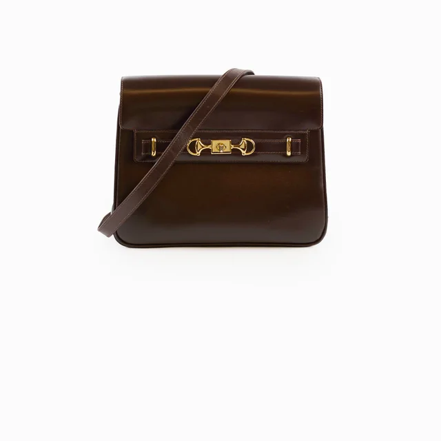 Gucci Vintage Horsebit Leather Bag Brown in Brown Leather from The Purse Affair