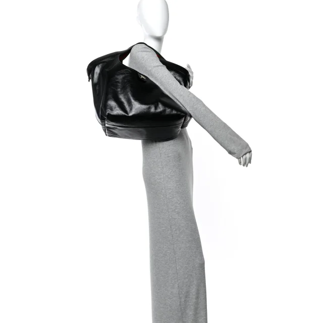 Gucci Soft Glossy Calfskin Large Giglio Tote Black in Black Calfskin from FASHIONPHILE, photo 2 of 10