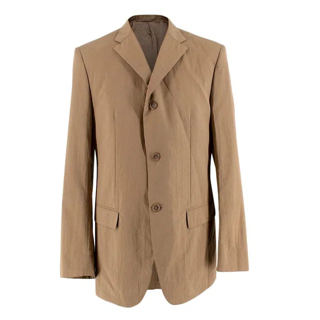 Jil Sander Brown Textured Single Breasted Blazer in Brown from HEWI