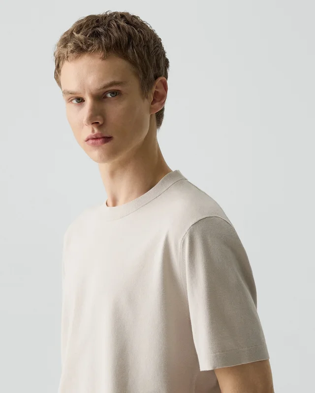 Theory Soris Tee in Light Bilen in SILVER CLOUD 62% Viscose, 38% Polyester; Exclusive Of Elastic, photo 4 of 12 from Theory
