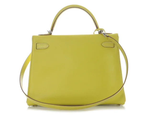 Hermès Lime Epsom and Gris Perle Candy Collection Kelly 32 in Grey Epsom leather from Ann's Fabulous Finds, photo 4 of 11