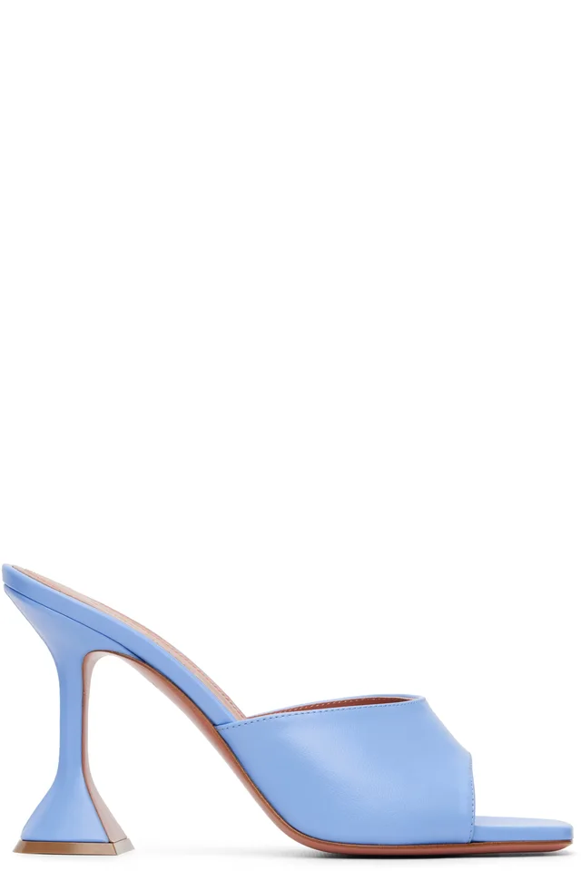 Amina Muaddi Blue Lupita Slipper 95 Heeled Sandals, image 1 of 1 from SSENSE