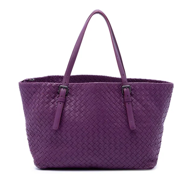 Purple Bottega Veneta Medium Nappa Intrecciato Cesta Tote in Purple Nappa leather from Designer Revival