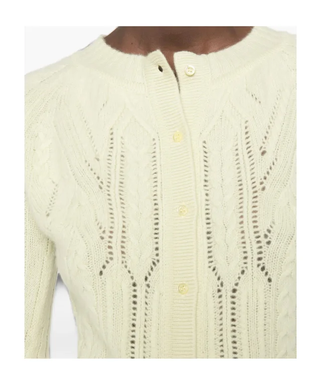 Ermanno Scervino cable-knit pointelle-detail cardigan, photo 4 of 5 from SENSER