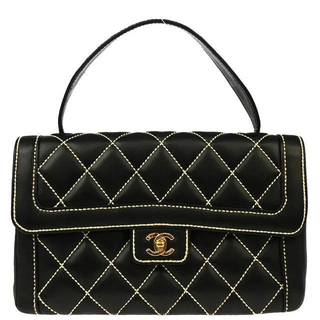 Chanel 2004-2005 Black Calfskin Wild Stitch Handbag in Black Calfskin from AMORE Vintage Tokyo