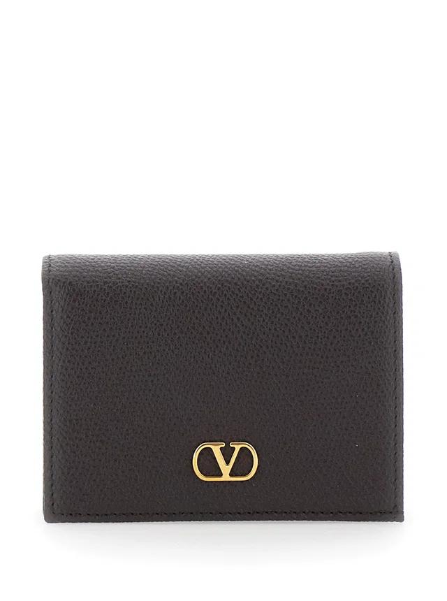 Valentino Garavani Calf Leather Flap Wallet — Brown in Brown Calfskin from HEWI