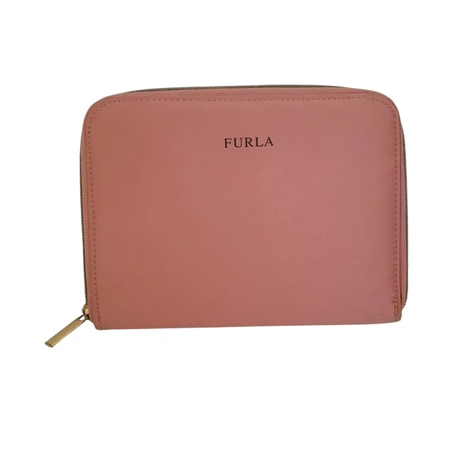 Furla Nylon Zip Around Travel 7x5 Wallet Parrot Print Interior Organizer in pink Nylon from Poshmark