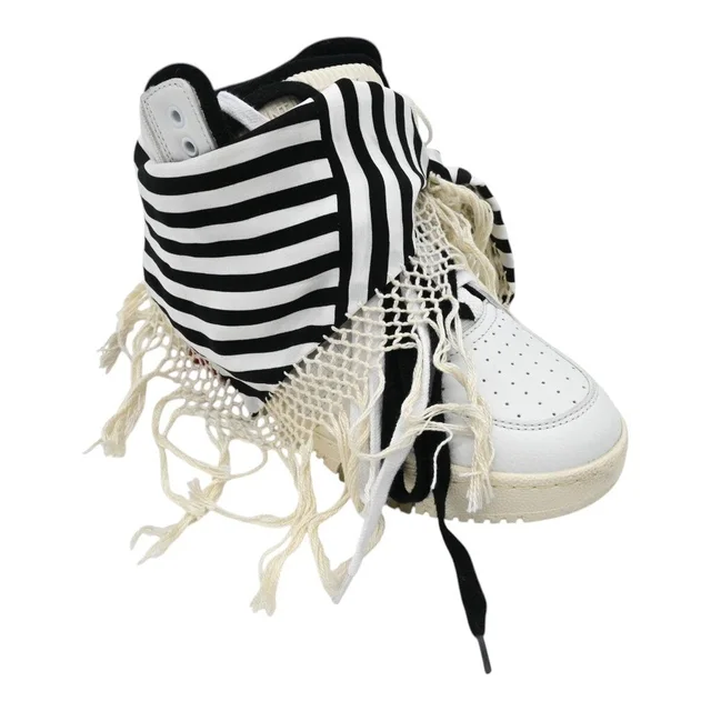 Saint Laurent Smith Bandana-Detail High-Top Sneakers in Leather from Clotheshorse Anonymous