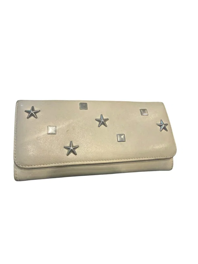 Jimmy Choo Cream Leather Star & Stud Continental Wallet in gray|silver Leather from Poshmark