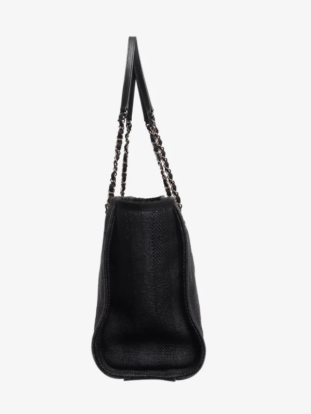 Chanel 2019 Black Deauville tote bag in Black Canvas from Sign of the Times, photo 3 of 9