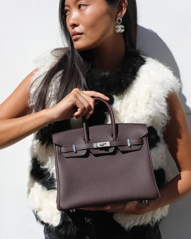 HOT* Hermès Birkin 25 Retourne Bag in Red Togo leather from Sellier