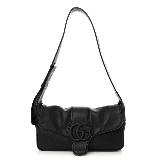 Gucci Aphrodite Small Goatskin Leather Bag - Black in Black Goatskin from H&T