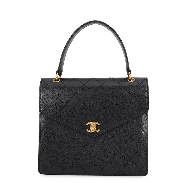 Chanel V-flap handbag Black Caviar Leather in Black Caviar leather from GALLERY RARE