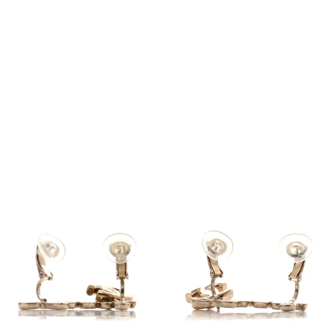 Chanel Metal Logo CC Turnlock Clip On Earrings Gold in Gold from FASHIONPHILE, photo 3 of 5
