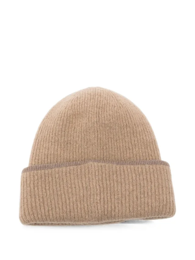 Jacquemus logo-patch ribbed-knit beanie hat, photo 2 of 3 from SENSER