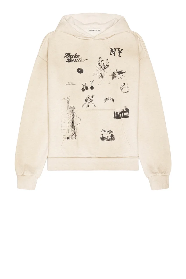 Duke + Dexter NY Sketch Hoodie in Oat Marl, photo 5 of 5 from REVOLVE (Canada)