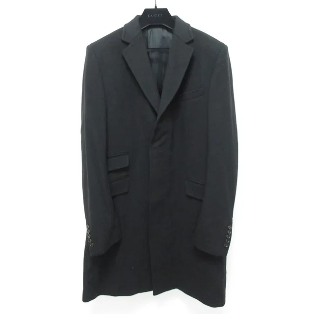 Gucci Chesterfield Over Coat Black in Black Wool from The Reluxe