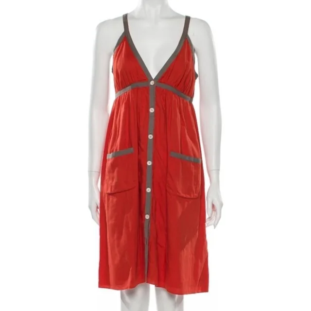 Proenza Schouler Button Front Sleeveless Dress in orange|gray from Poshmark