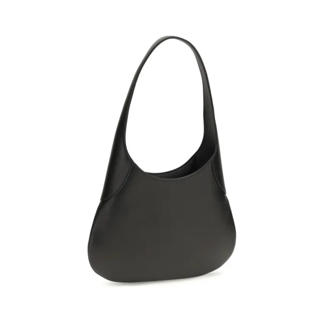 Khaite Black Calf Leather Bos Taurus Shoulder Bag in Black Calfskin from HEWI, photo 3 of 4