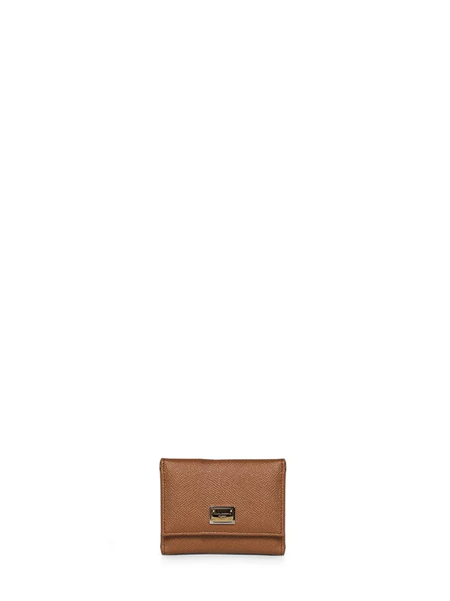 Dolce & Gabbana French Flap Calfskin Wallet — Camel Calf Leather in Brown Calfskin from HEWI