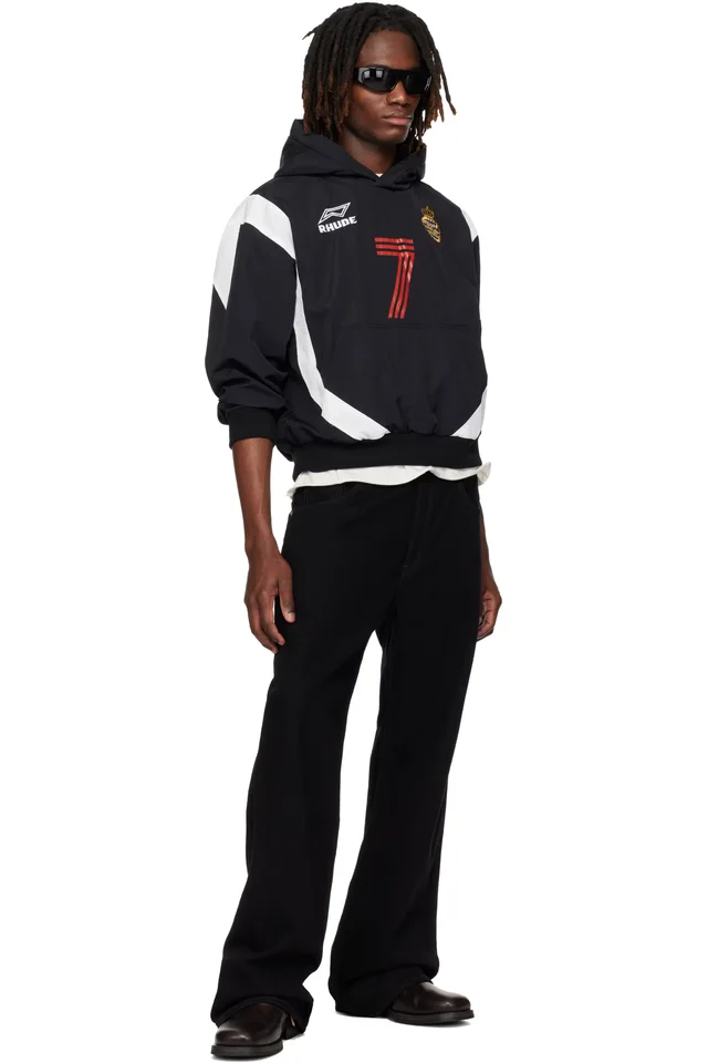 Rhude Black Lago Soccer Hoodie, photo 5 of 5 from SSENSE