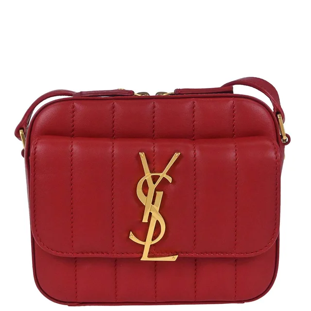 Saint Laurent Red Vicky Camera Bag Shoulder Bag in Red Leather from AMORE Vintage Tokyo