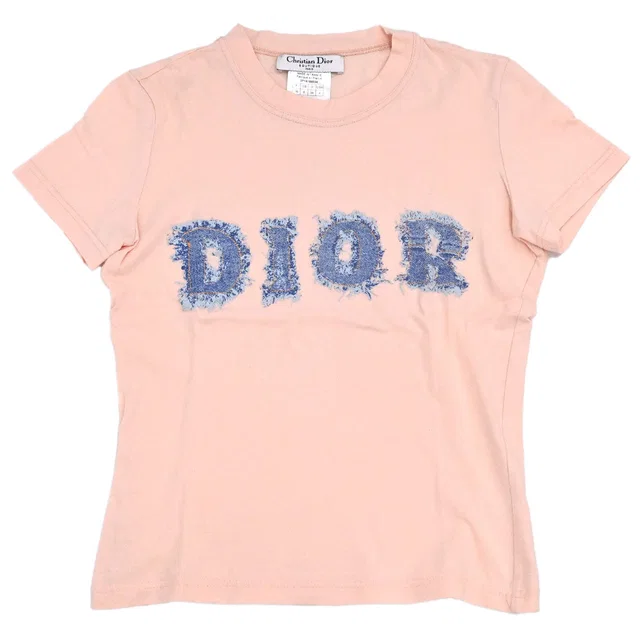 Dior 2003 John Galliano Denim Logo Print T-shirt #36 in Denim from AMORE Vintage Tokyo