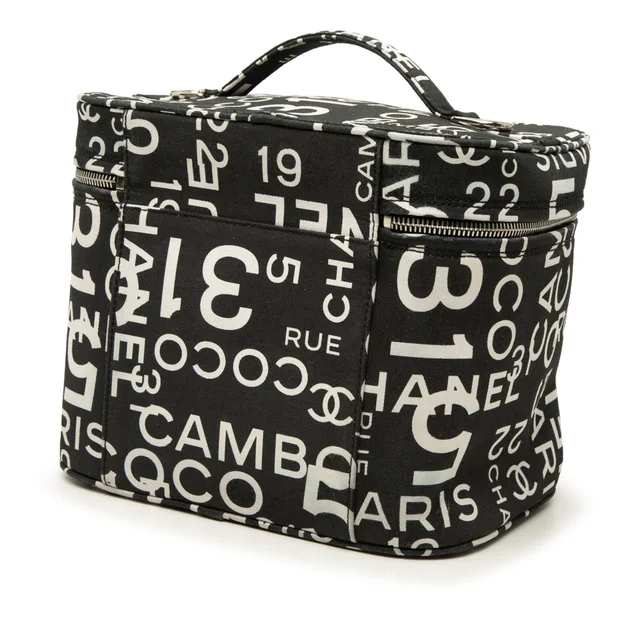 Black Chanel Printed Canvas 31 Rue Cambon Vanity Case Satchel in Black Canvas from Designer Revival, photo 2 of 2