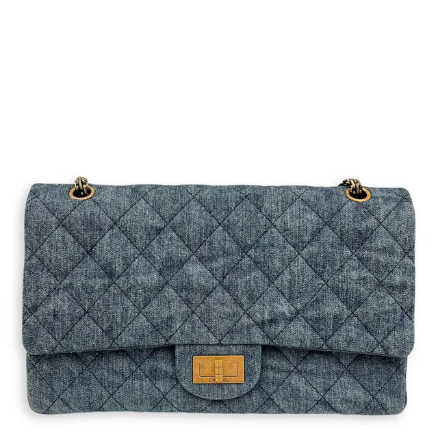 Chanel 2.55 Shoulder Bag 227 Blue in Blue Denim from Luxury Promise