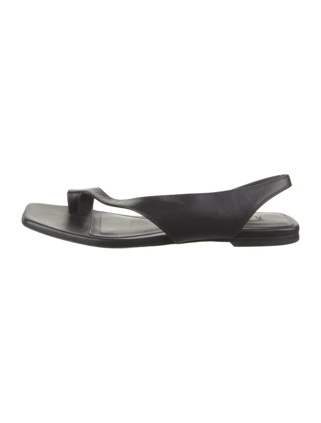 TOTEME Leather Sandals in black Leather from The RealReal