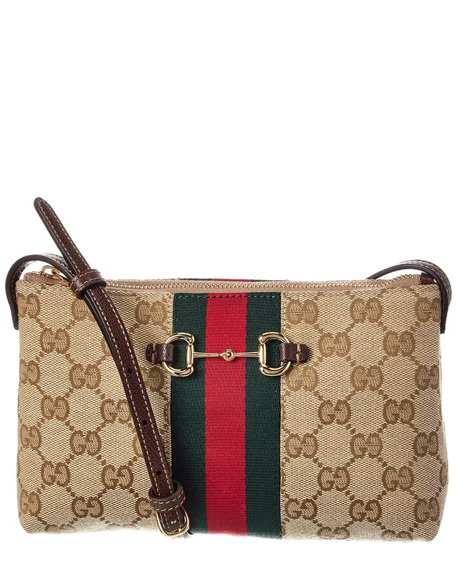 Gucci Horsebit Web GG Canvas & Leather Shoulder Bag, image 1 of 1 from Rue La La