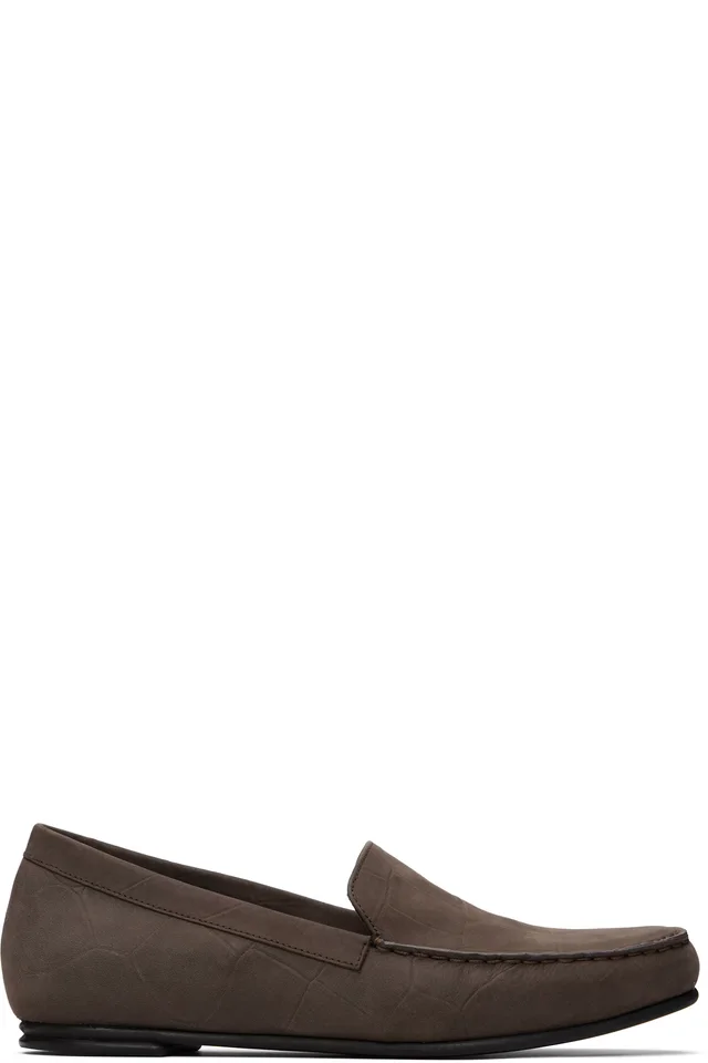 Loulou de Saison Brown PESARO Soft Suede Loafers, image 1 of 1 from SSENSE