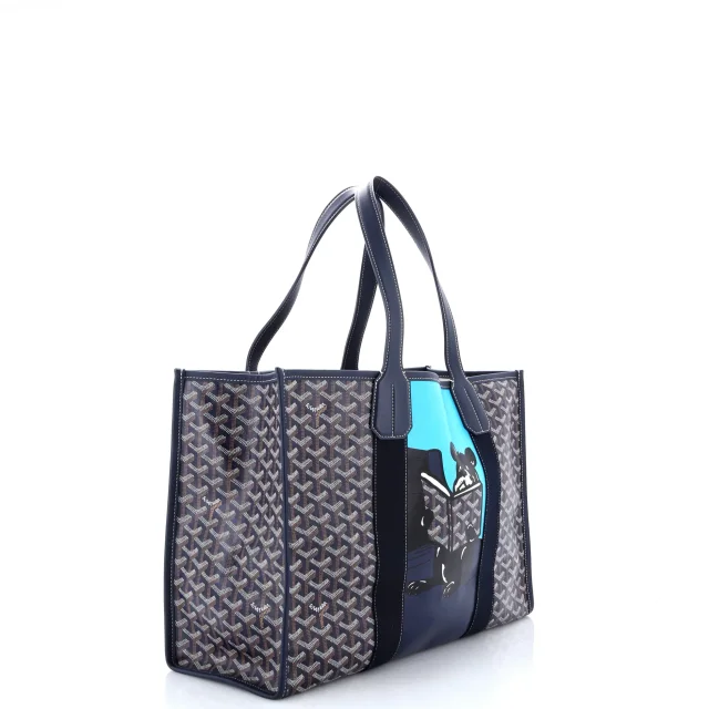 Goyard Villette Tote Printed Coated Canvas MM in blue Coated canvas from Rebag, photo 2 of 6