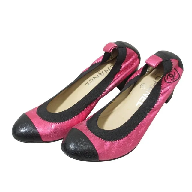 Chanel 12A Ballet Shoes Pumps c Metallic Pink 35 in Pink from The Reluxe
