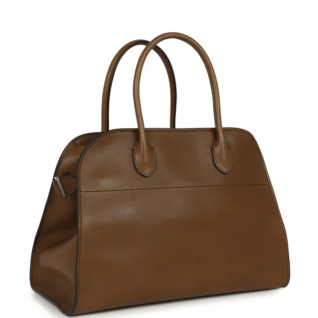 The Row Soft Margaux 12 Bag Muschio Saddle Leather Silver Hardware in Leather from Madison Avenue Couture, photo 2 of 2